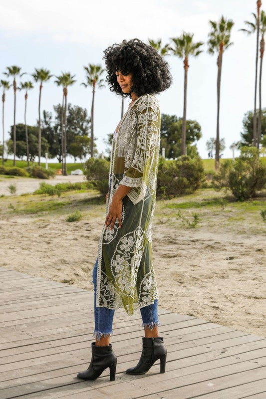 Stilla | Mesh Cotton Lace Kimono