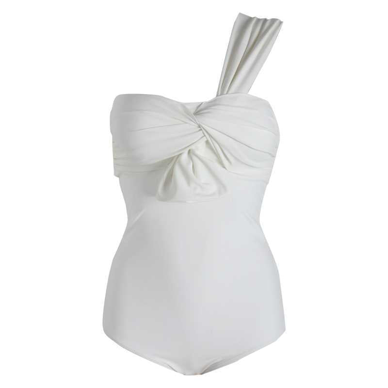 Dame Elegant Én-delt Badedragt med asymmetrisk snit og raffinerede drapering detaljer Stilla