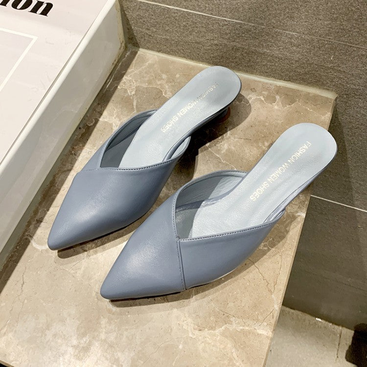 Dame Elegante Slingback-sandaler med spids form og komfortabel blokhæl Stilla