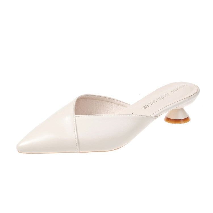 Dame Elegante Slingback-sandaler med spids form og komfortabel blokhæl Stilla