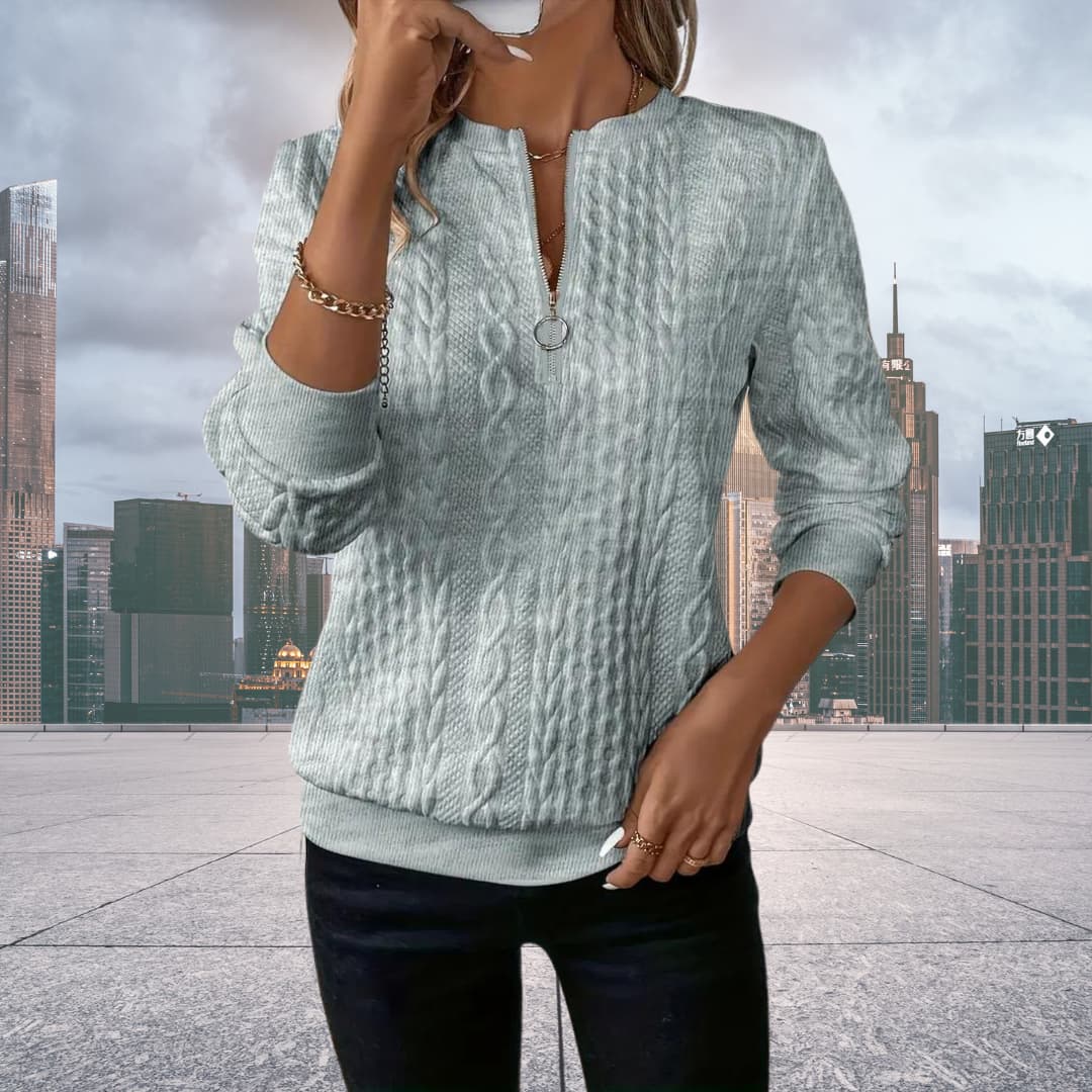Stilla | Trendy Pullover Af Drejet Strik