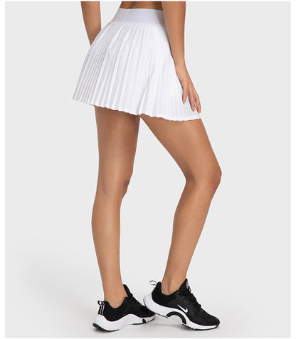 Stilla | Cooled Tennis Skort Plisseret, Krydset Foran, Indbyggede Shorts