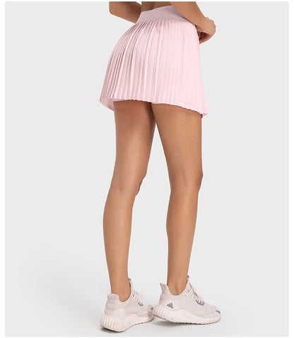 Stilla | Cooled Tennis Skort Plisseret, Krydset Foran, Indbyggede Shorts