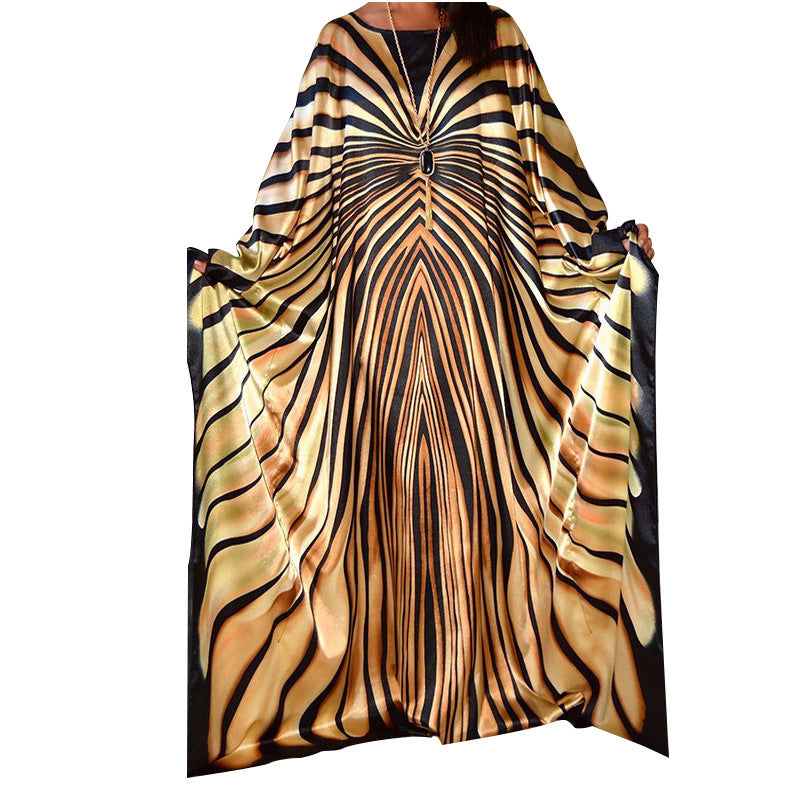 Dame elegant kaftan med unikt stribemønster Stilla