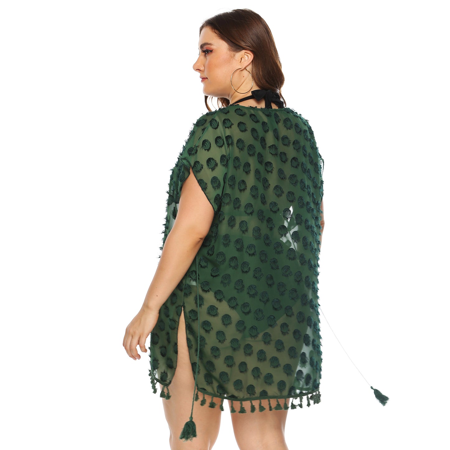 Dame Elegant Frynse-Kant Strand Cover-Up Stilla