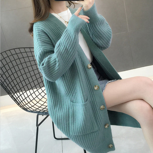 Femme Tekstureret Longline Strikcardigan med Lommer Stilla