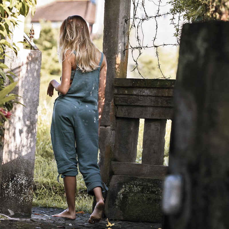 Dame Løs Jumpsuit med justerbare stropper og praktiske lommer Stilla