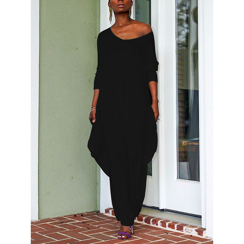 Dame Løs Oversized Jumpsuit med dyb Rygudskæring Stilla