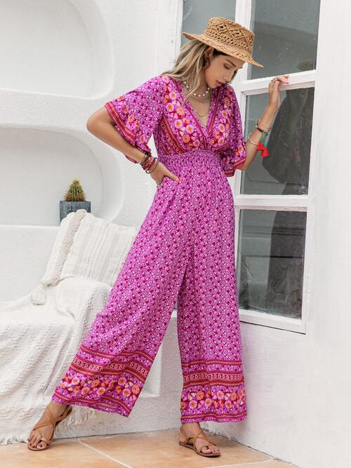 Stilla | Surplice Flatter Ærme Jumpsuit