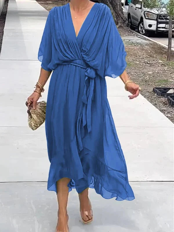 Stilla | Elegant Chiffon Midi Kjole