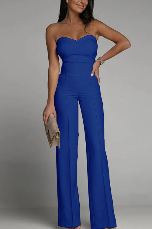 Stilla | Elegant Strapless Jumpsuit Minimalistisk Chic
