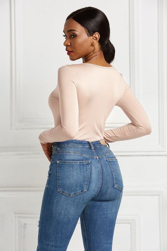 Stilla | Zip Scoop Hals Langærmet Bodysuit