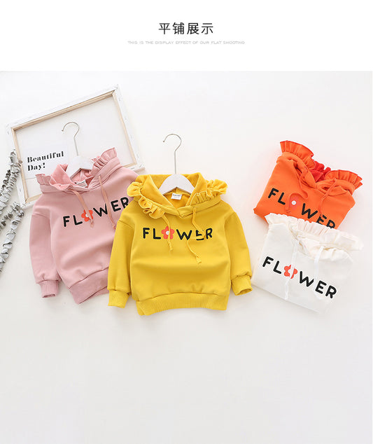 Børne Rüsch Hoodie Sweatshirt med Floralprint Stilla