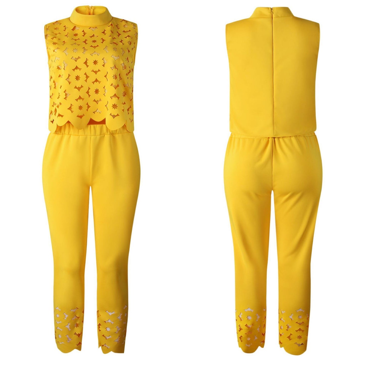 Dame jumpsuit med moderne cut-out-design og elegant ståkrave Stilla