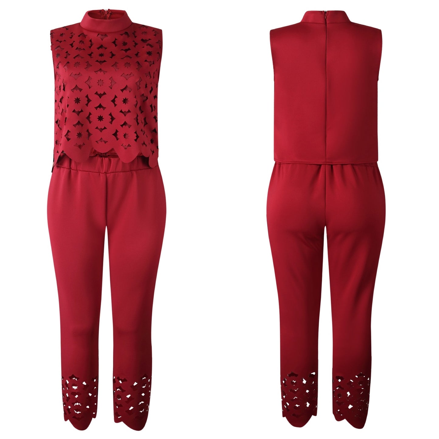 Dame jumpsuit med moderne cut-out-design og elegant ståkrave Stilla