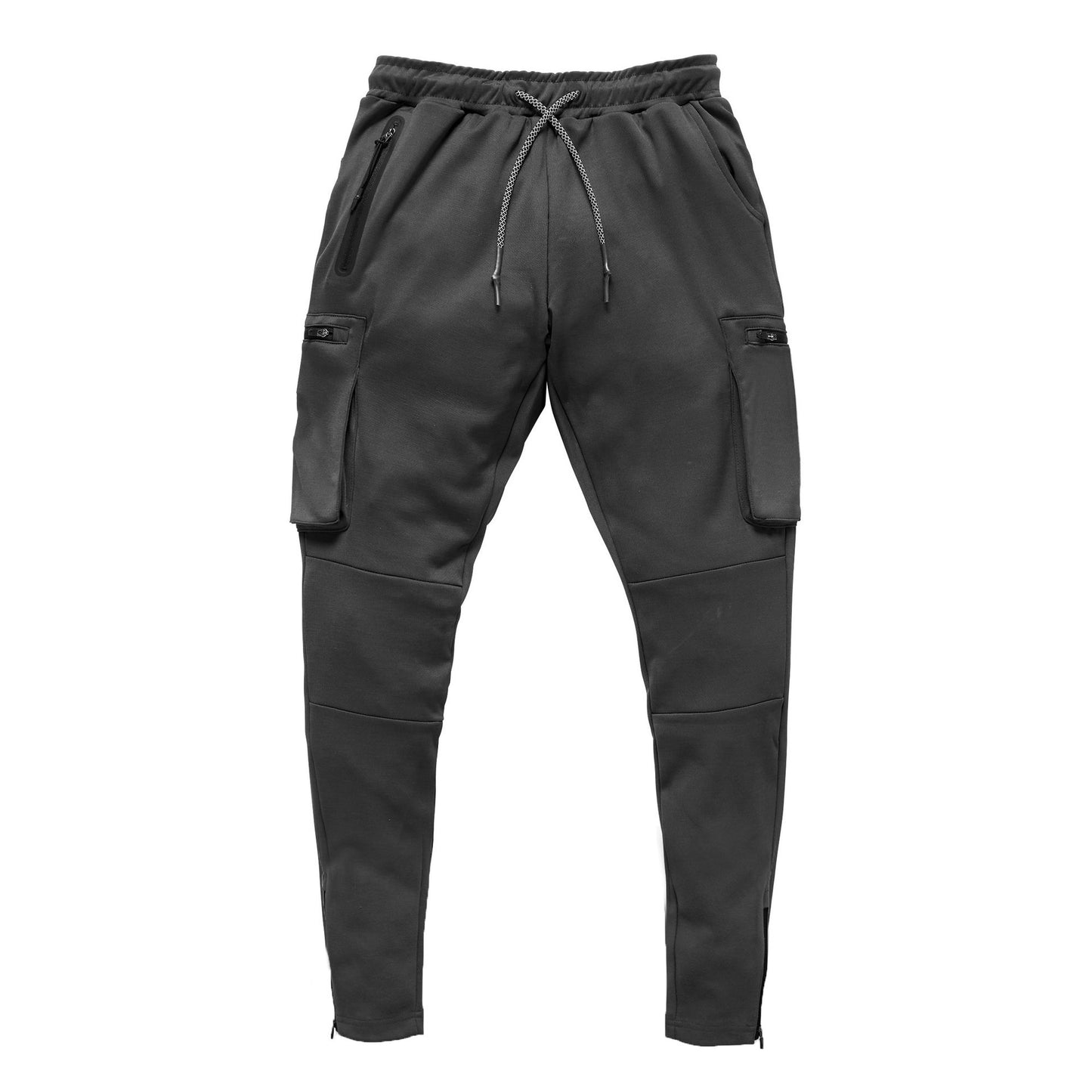 Herrer Multifunktionel Slim-Fit Joggingbukser med sidelommer med lynlås og elastisk talje Stilla