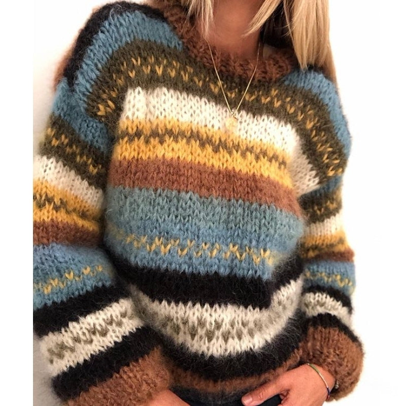 Stilla | Flerfarvet strik sweater til damer