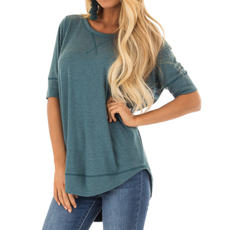 Dame afslappet oversized T-shirt med fashionable ærmedetaljer Stilla