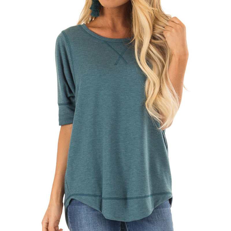 Dame afslappet oversized T-shirt med fashionable ærmedetaljer Stilla