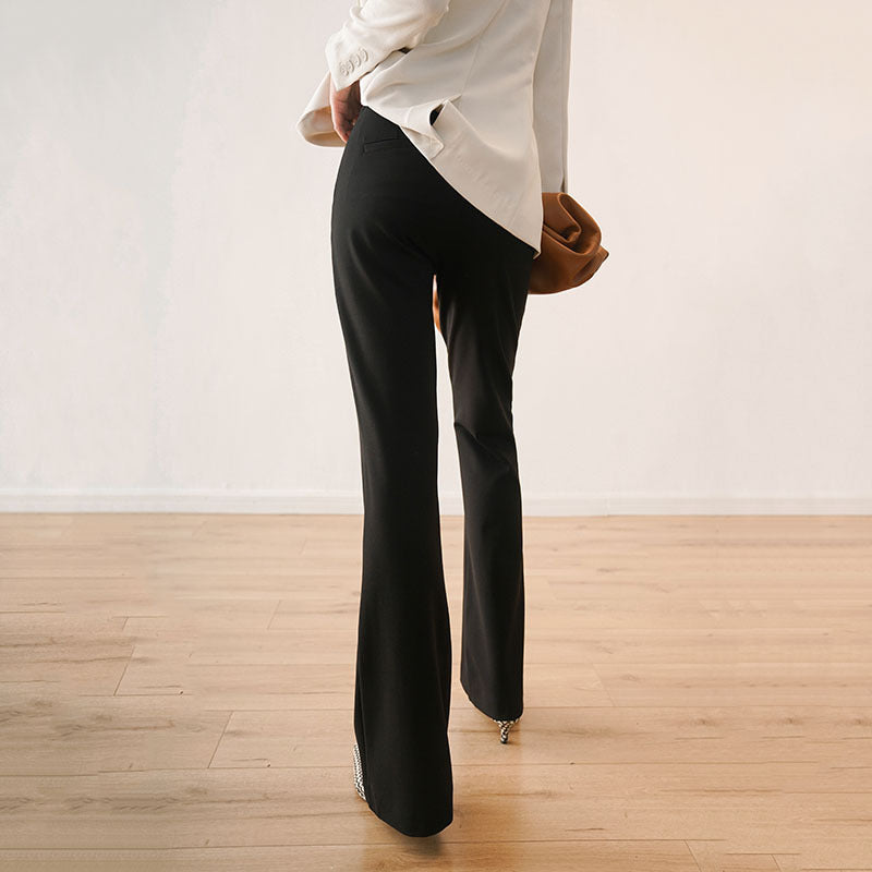 Dame elegant business-bukser med høj talje og udvidet ben Stilla