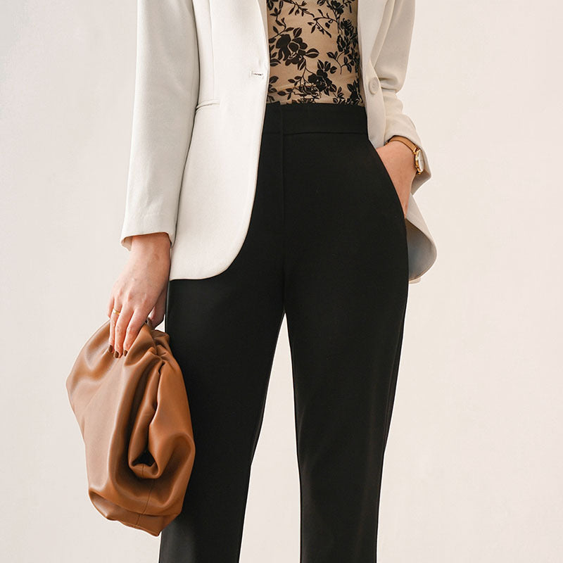Dame elegant business-bukser med høj talje og udvidet ben Stilla