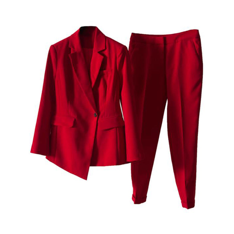 Dame elegant blazer-bukse-sæt med moderne pasform og materialer af høj kvalitet Stilla