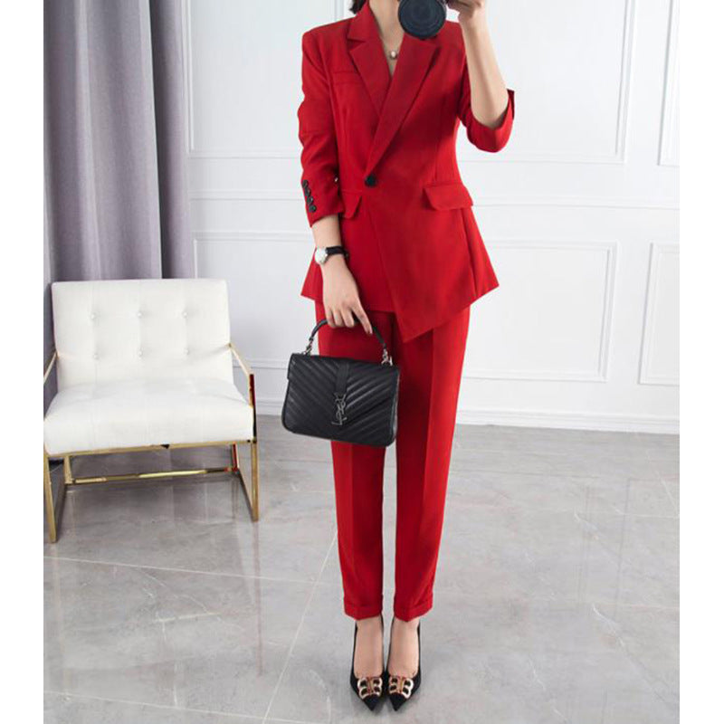 Dame elegant blazer-bukse-sæt med moderne pasform og materialer af høj kvalitet Stilla