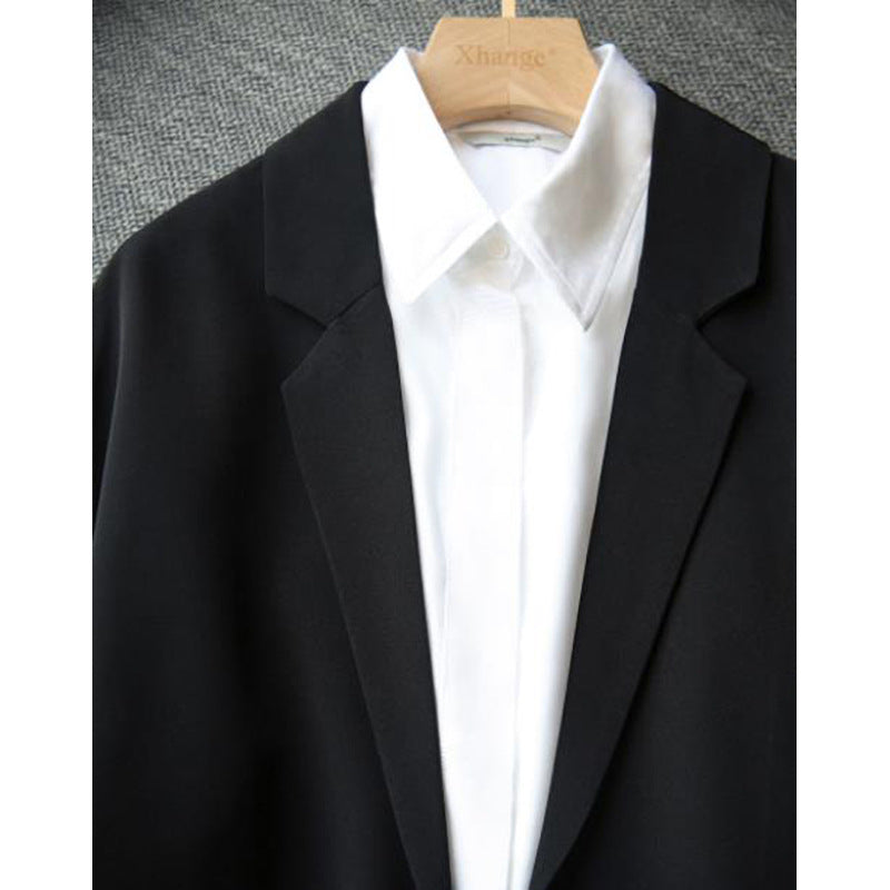 Dame afslappet oversized blazer med gennemgående knaplukning og to lommer Stilla