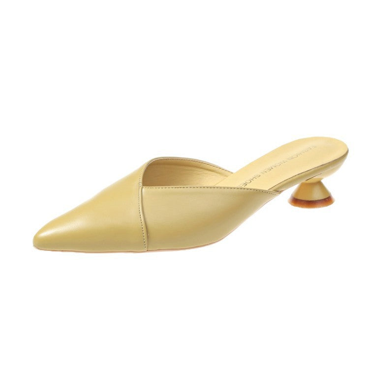 Dame Elegante Slingback-sandaler med spids form og komfortabel blokhæl Stilla