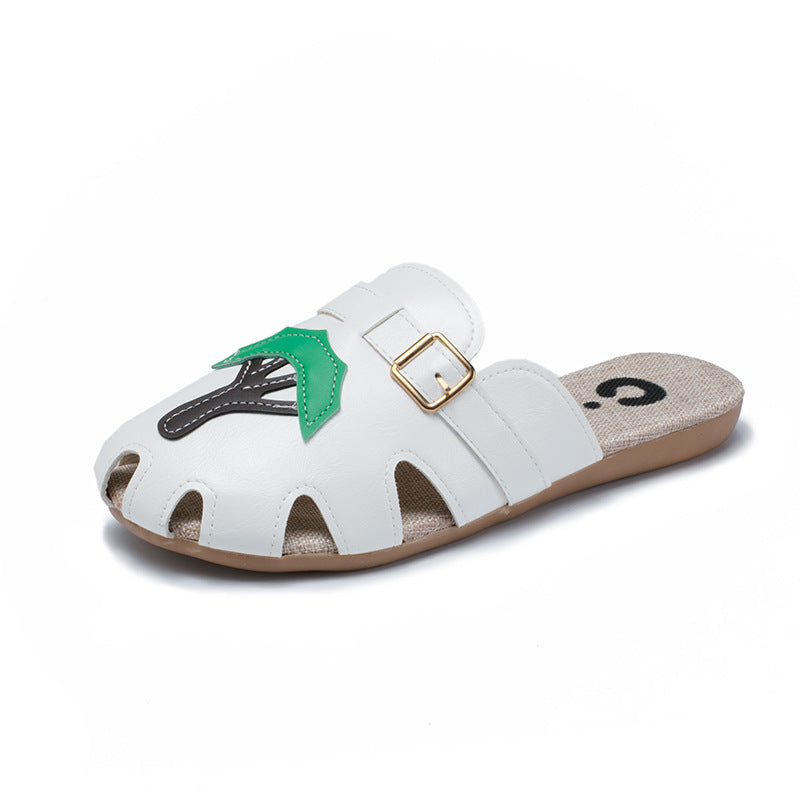 Dame Åbne Slippers med legende bladmønster og moderne design Stilla
