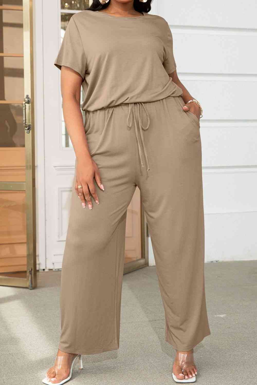 Stilla | Størrelse Drawstring Waist Kortærmet Jumpsuit