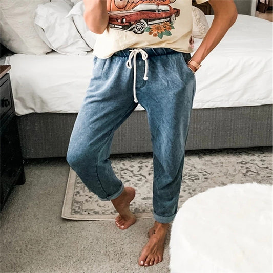 Dame Behagelige Sweatpants med elastisk linning og snor Stilla