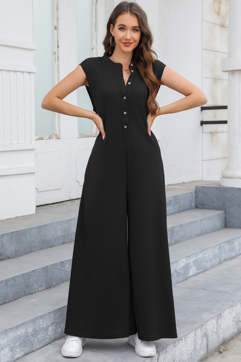 Stilla | Knap Bred Ben Jumpsuit Med Lommer