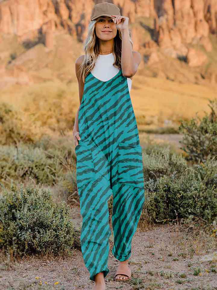 Stilla | Størrelse Printa V-hals ærmeløs Jumpsuit
