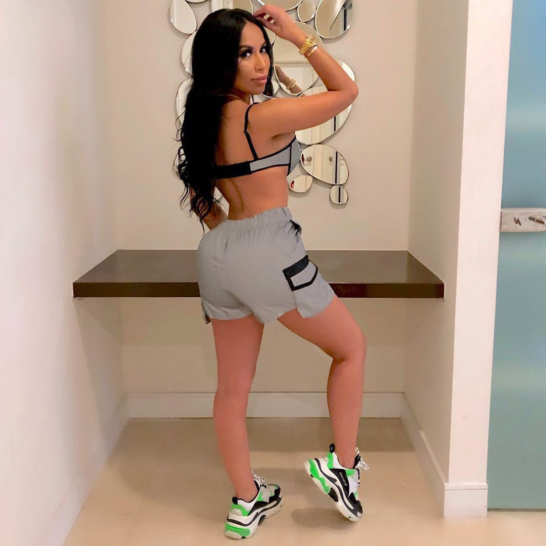 Dame Crop-Top og Cargo-Shorts-Sæt med justerbar talje Stilla