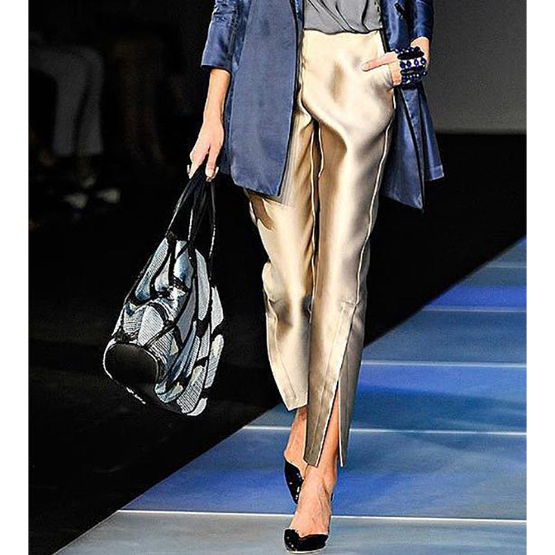 Dame elegant Couture-bukser med sidelæg og kvalitetsstof Stilla