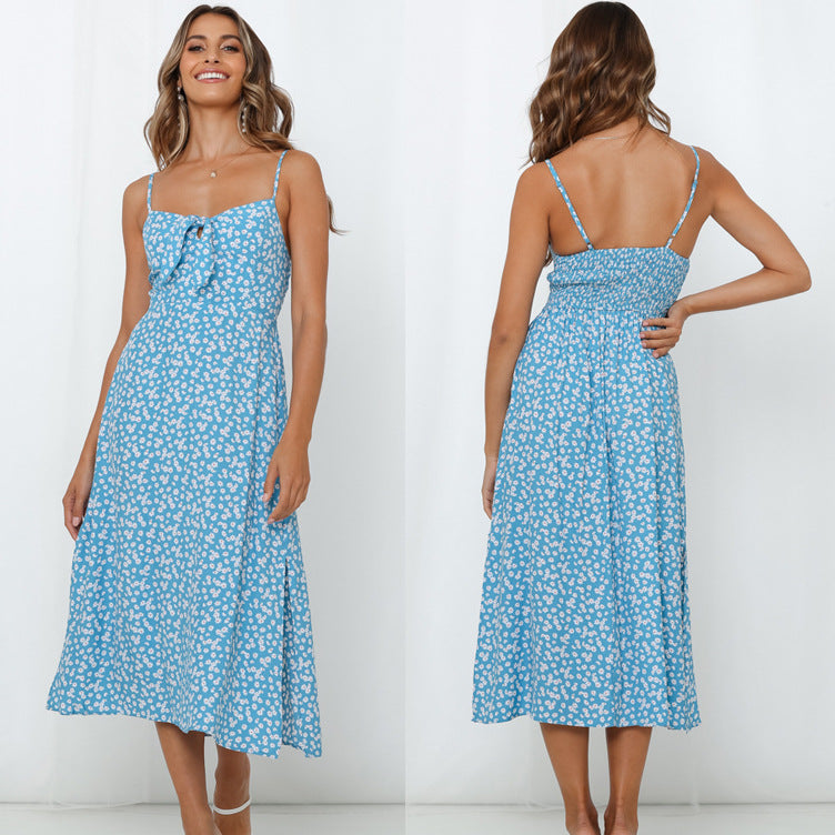 Dame A-linje maxikjole med knapdetaljer Stilla