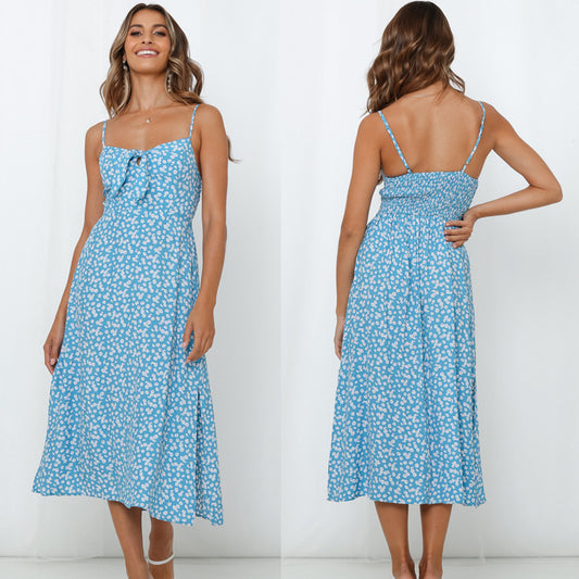 Dame A-linje maxikjole med knapdetaljer Stilla