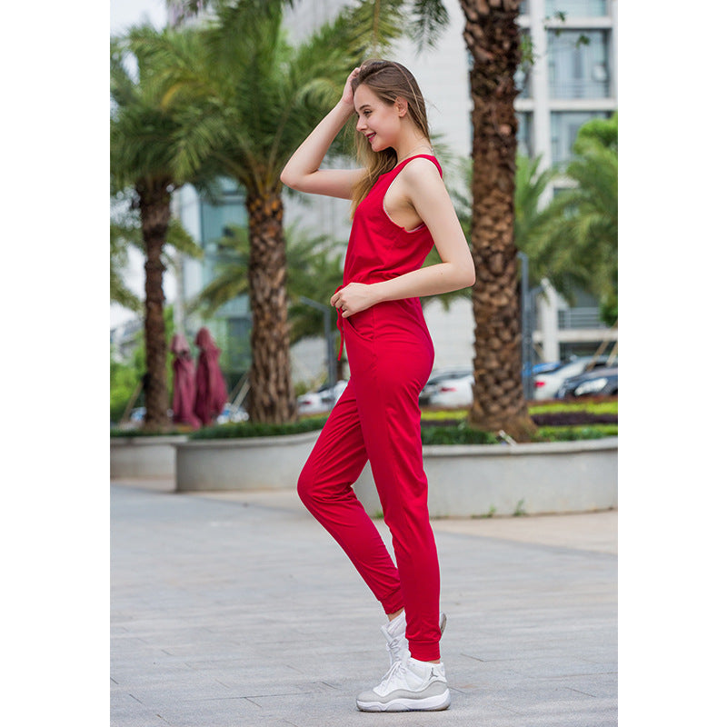 Dame jumpsuit med justerbar snor og sidelommer Stilla