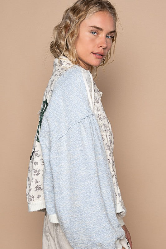 Stilla | Printet Drop Shoulder Button Up Jakke