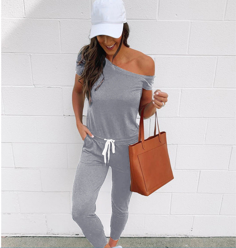 Dame Off-Shoulder Fritids Jumpsuit Stilla