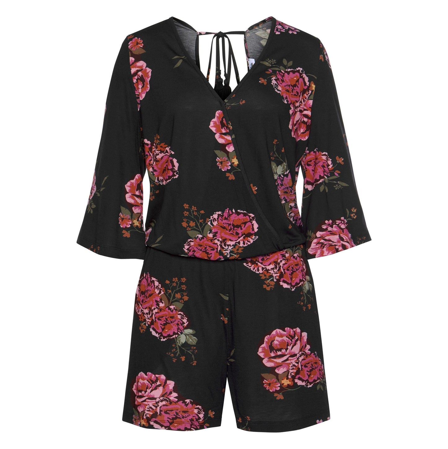 Dame jumpsuit med blomstertryk og åben ryg Stilla