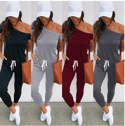 Dame Off-Shoulder Fritids Jumpsuit Stilla