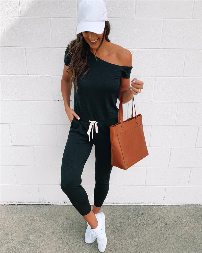 Dame Off-Shoulder Fritids Jumpsuit Stilla