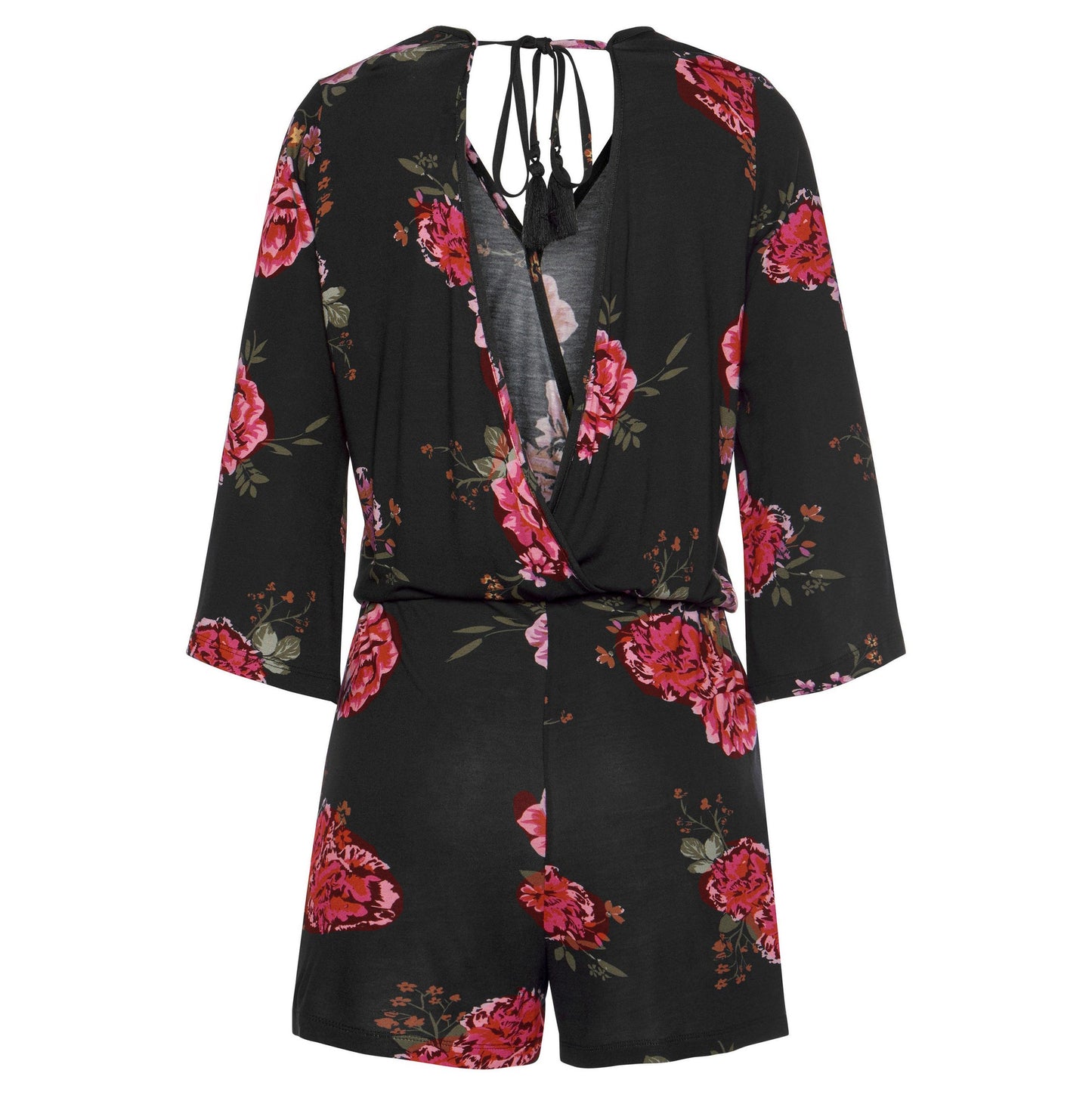 Dame jumpsuit med blomstertryk og åben ryg Stilla