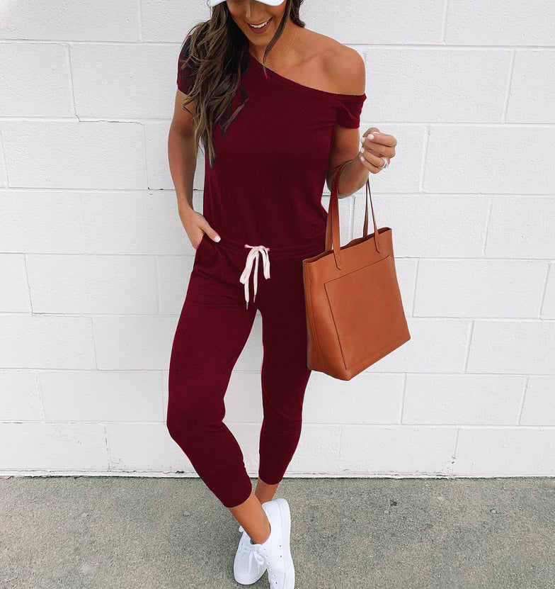 Dame Off-Shoulder Fritids Jumpsuit Stilla