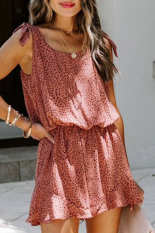 Stilla | Afslappet Print Patchwork Strop Design U Hals Løse Jumpsuits
