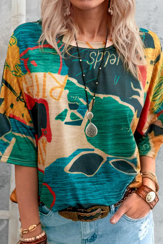 Stilla | Grundlæggende Street Print Rundhals T-shirts