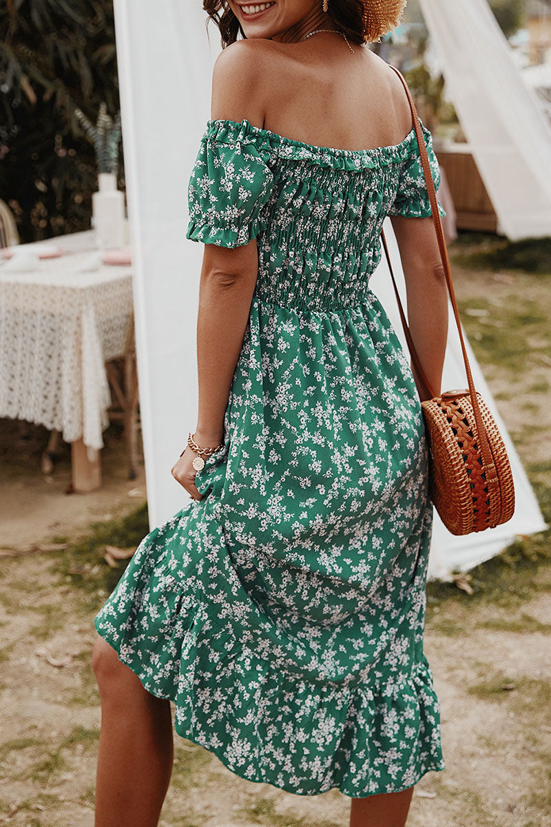 Stilla | Mode Street Print Patchwork Off the Shoulder A-linie Kjoler