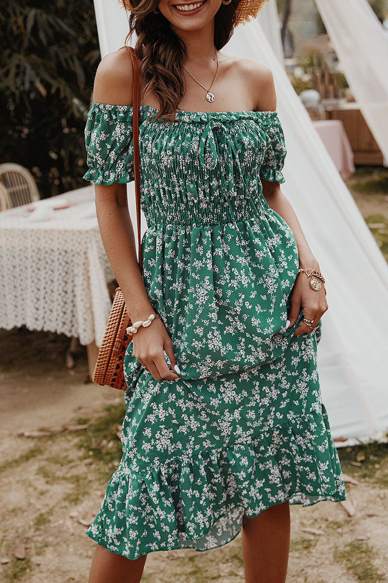 Stilla | Mode Street Print Patchwork Off the Shoulder A-linie Kjoler